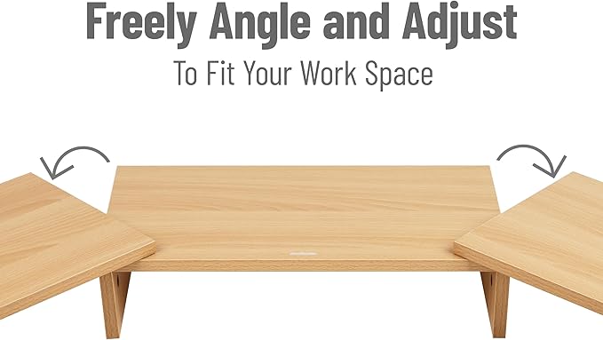 Mind Reader Dual Monitor Stand, Desktop Organizer, Laptop Riser, Office, MDF, 51.25"L x 9.25"W x 4.75"H, Brown