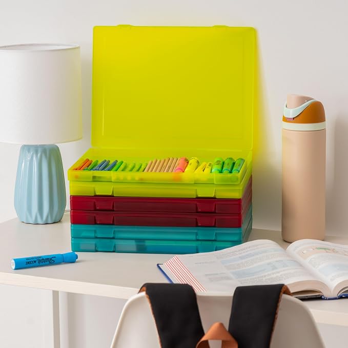 IRIS USA 6-Pack A4 File Box Paper Cases |Made in USA| Fits 8.5" x 11" Letter Paper, Portable & Stackable - Multi-Color