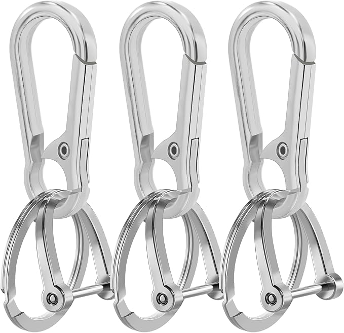 Zinc Alloy Key Chain 3 Packs Keychain Keyring Organizer Key Ring Holder Clip for Men and Women