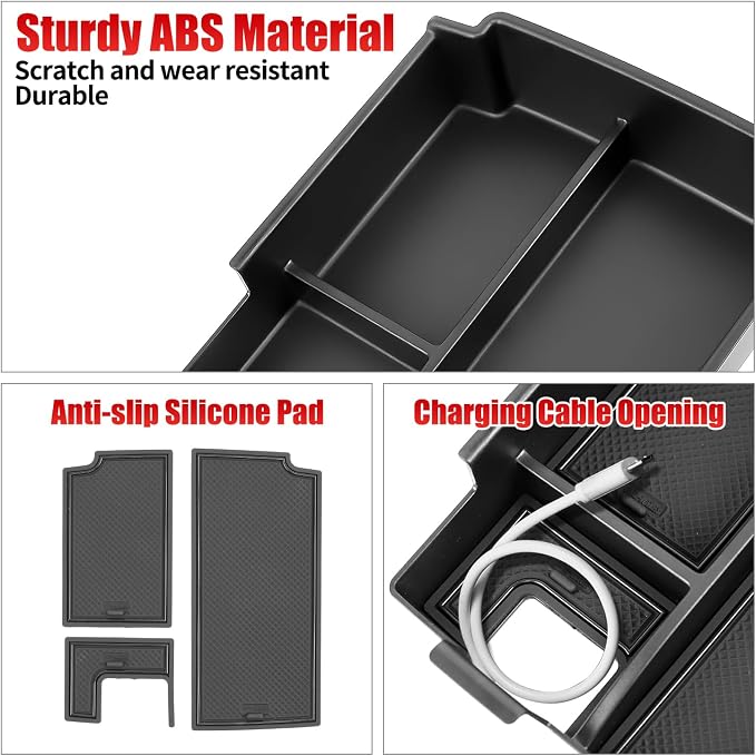 Center Console Organizer Tray Compatible with 2026 2025 Ford Bronco 4-Door, Armrest Storage Box Insert Interior Accessories