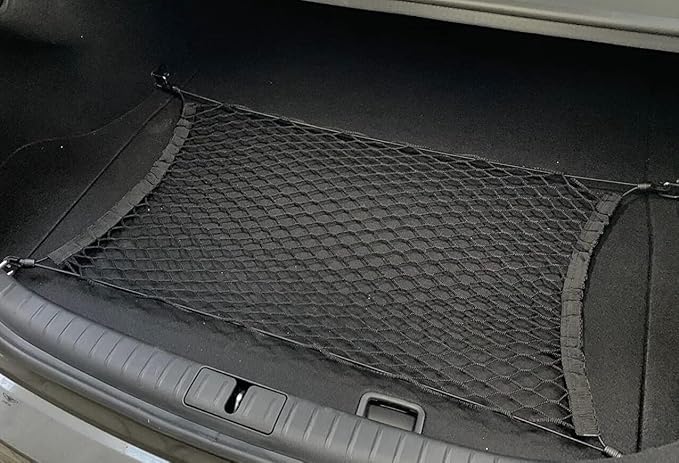 Trunk Organizer Cargo Net for Genesis G80 G90 2017-2026 – Floor Style Cargo Net for Sedan – Premium Mesh Elastic Car Trunk Organizer Vehicle Carrier Storage – Compatible with G80 G90