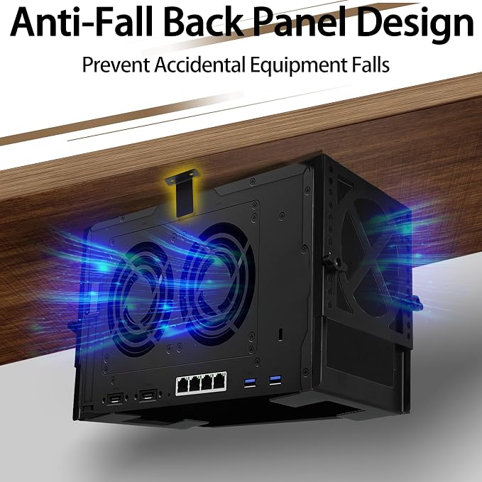 Adjustable Under Desk Mini PC Mount Bracket Holder for PCS or NAS,Heavy-Duty Adjustable Under Desk Mount for Desktop NAS 1/2/4(Network Attached Storage),CPU,Mini PC,UPS,SFF Desktop Tower,Xbox Series X
