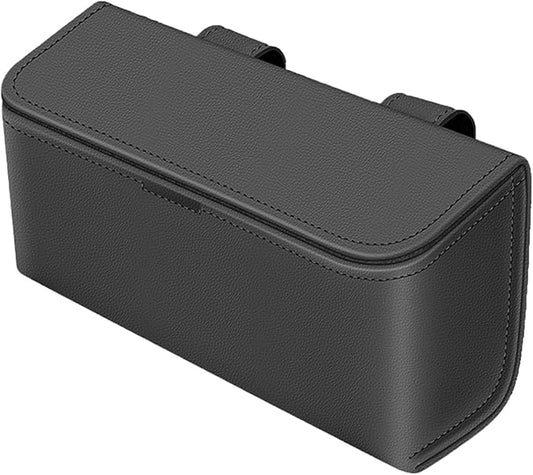 Car Sunglasses Holder, Large Capacity Universal Fit Magnetic Closure Clip-On Visor Accessories Glasses Protective Storage Box for Man Women Black