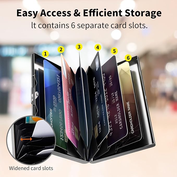 Metal Wallet, Credit Card Holder for Women Men Girls, RFID Blocking Aluminum Wallet Slim Hard Case, Mini Travel Wallet, ID Card Holder Business Card Case,Hello Cat