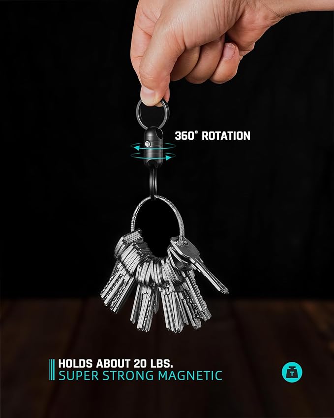TISUR Magnetic Quick Release Keychain,Titanium Detachable Key Chain Rings Holder Connector for Men Car Keys
