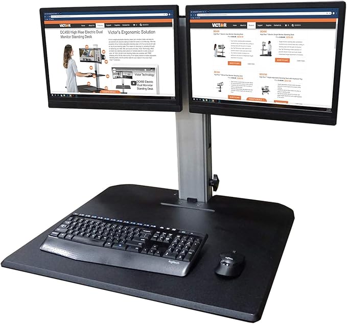 Victor DC350A Manual Dual Monitor Height Adjustable Sit-Stand Standing Desk Converter