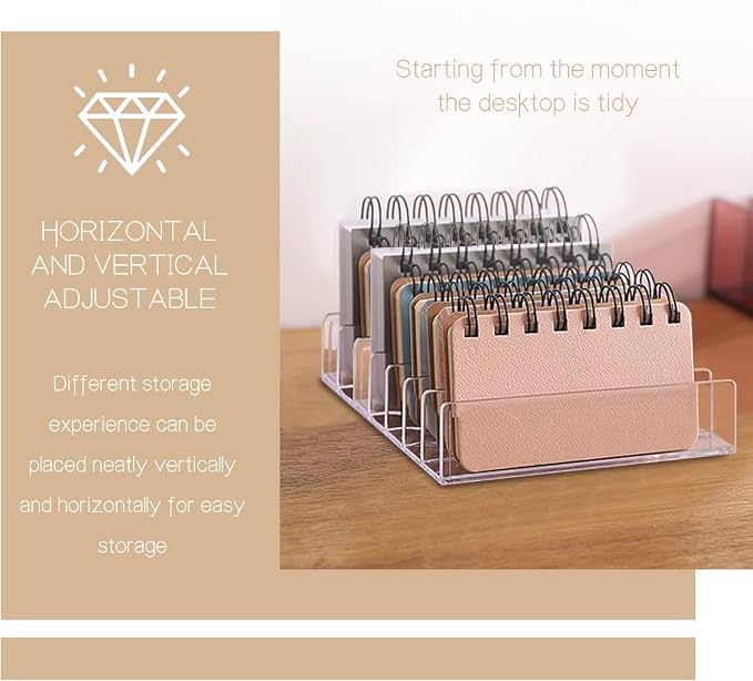 LUOKER Acrylic Mail Organizer - 2 Pcs CD Holder With 7 Compartments, 7 x 5 x 1.57 Transparent Countertop Envelope Organizer for Office, Home Desk(Transparent)