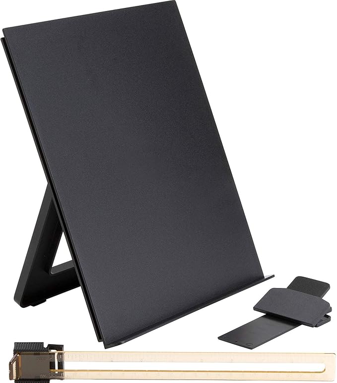 Business Source Easel Document Holders, Adjustable, 10-3/8 x 2-1/4 x 12-1/2 Inches, Black (BSN38952)