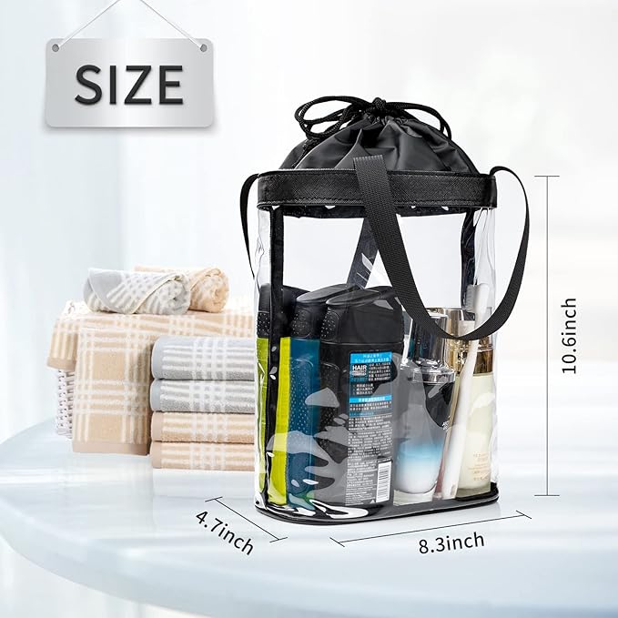 Clear Makeup Bags, TSA Approved Toiletry Bag for Traveling, Clear Travel Bag for Toiletries, Waterproof Transparent Cosmetics Bag Organizer for Women Men, Carry on Airport Airline Compliant Bag (2PCS)