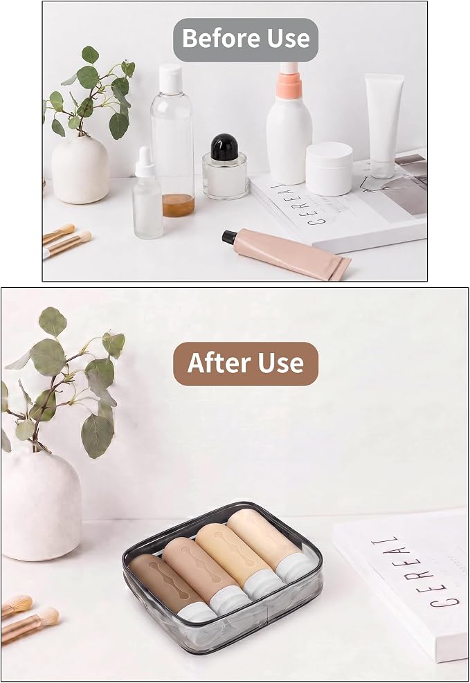 Gemice Travel Bottles for Toiletries Tsa Approved Travel 3oz Size Containers BPA Free Leak Proof Travel Tubs Refillable Liquid Travel Accessories for Cometic Shampoo and Lotion Soap