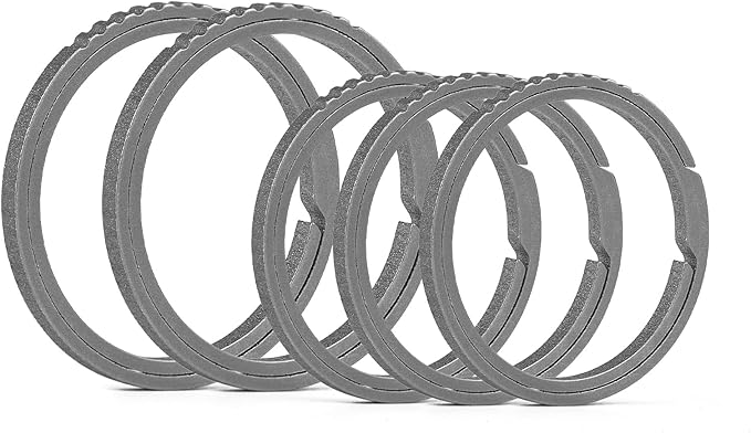 TISUR Titanium Keychain Rings, Split Side Pushing Key Rings Heavy Duty Black Key Ring For Key Chain Carabiner Dog Tag Ring