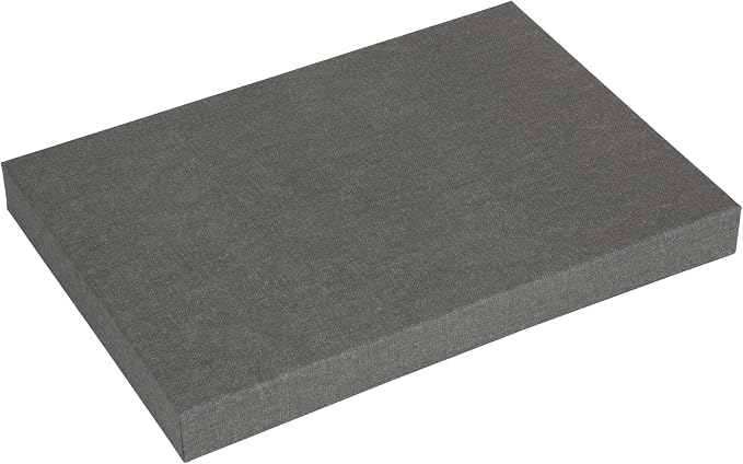 Bigso Karin KD Collapsible Storage Box with Labelframe for Easy Identification - Simple Assembly without Tools - Decorative Storage Boxes with Lids - 8.9in x 12.4in x 5.4in - Light Gray