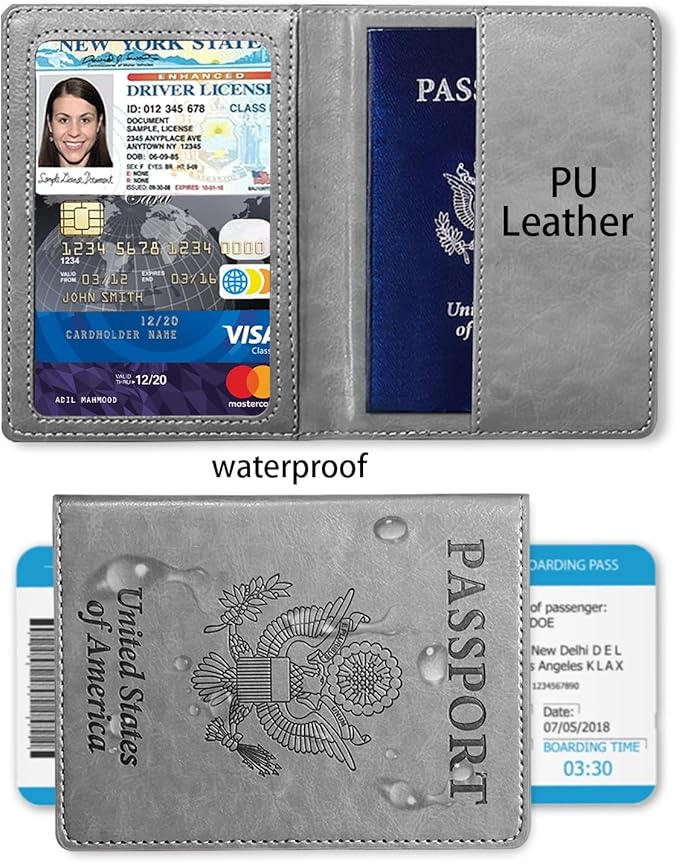 Passport Holder for Travel Men, RFID Blocking Passport Covers Case Wallet Card Slot, International Travel Must Haves Travel Accessories for Women, Cruise Ship Essentials Travel Gifts