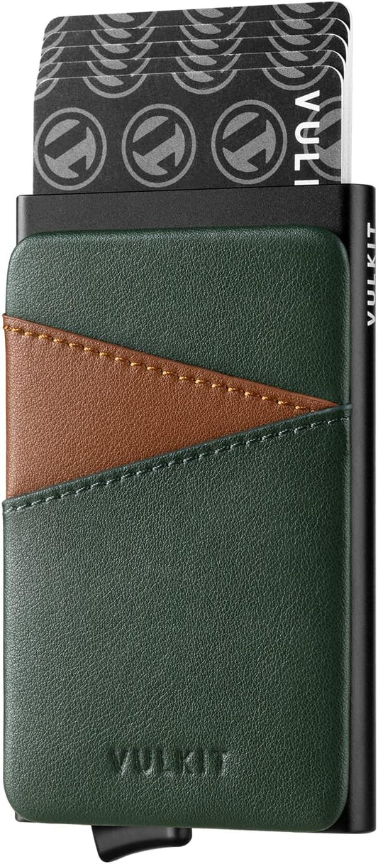 VULKIT Cardholder Wallet for Men Metal Wallets with RFID Blocking Layer Slim Minimalist Aluminum Wallet with Pop up Quick Card Access Business Card Holder, Holds up to 7 Cards
