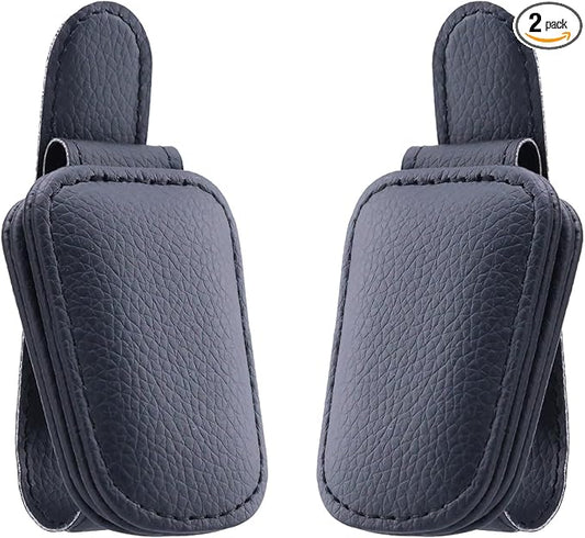 Car Visor Sunglasses Holders,2 Pcs (Black)