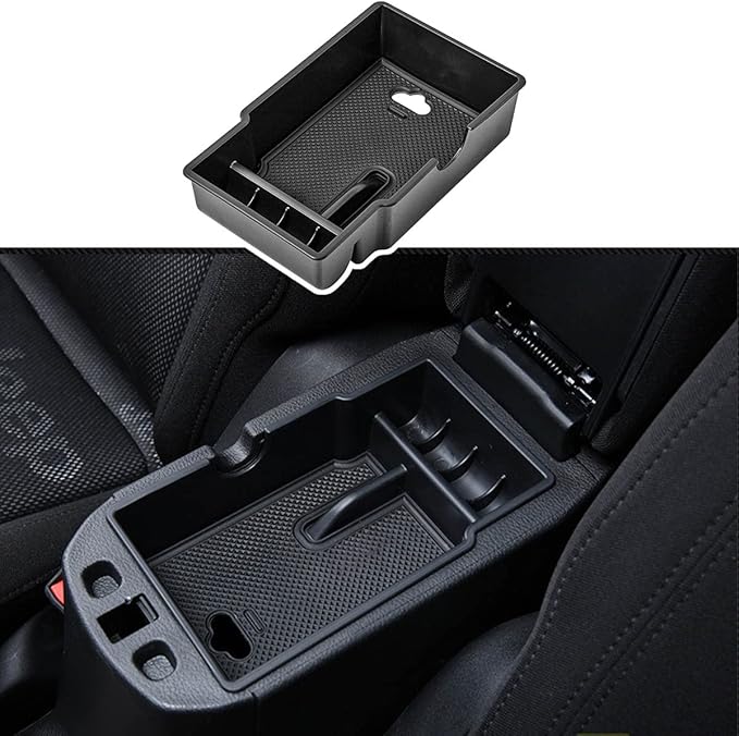 EDBETOS Center Console Organizer Tray Compatible with Jeep Renegade Accessories 2015-2019 2020 2021 2022 2023 Armrest Glove Box Secondary Storage (Black Trim)
