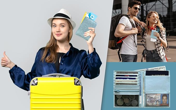 Chambray RFID Genuine Leather Passport Wallet