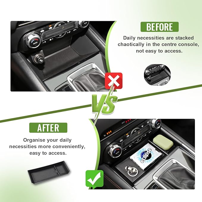 HGWEI Center Console Organizer Compatible with Mazda CX-5 2022 2023 2024 2025 Interior Accessories, CX5 Front Console Secondary Insert Tray Armrest Storage Box Compartment Holder (Not Fit 2026) Black