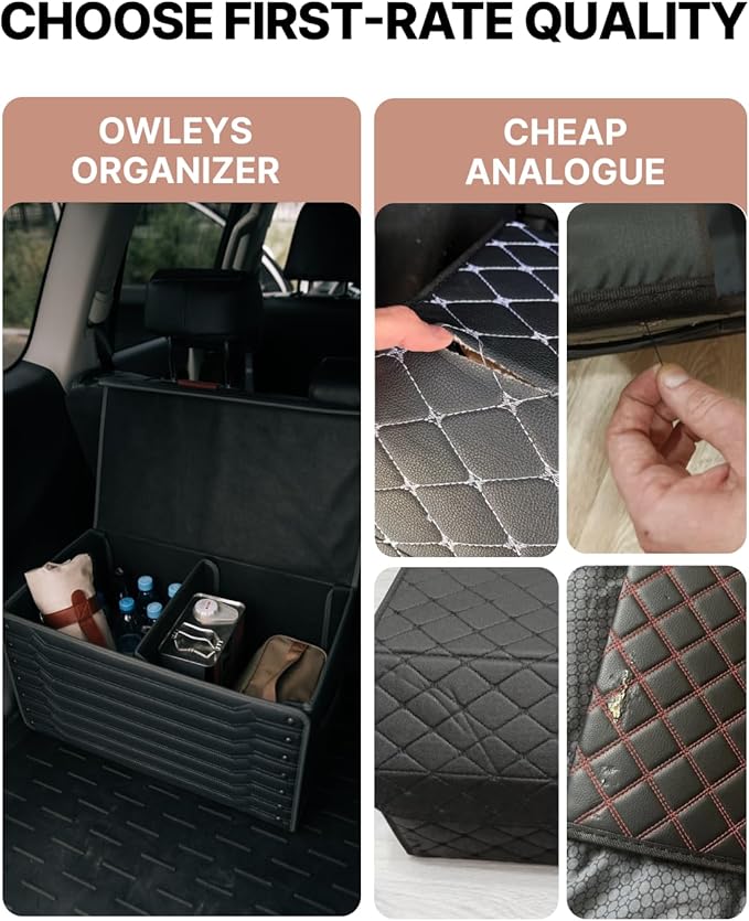 Owleys Trunk Organizer for Toyota Tacoma Gifts for Men – Premium Truck Accessories Organizer for 2000–2025 Models – Car Storage Box for Back Seat, Bed & Console – Highway 17