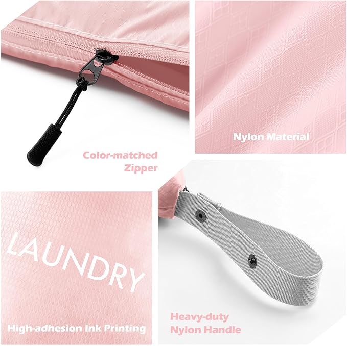 WiseBoy 2-Pack Travel Laundry Bags | Washable Wet Dry Bags for Gym | Odor-Resistant Dirty Clothes Organizer | Waterproof Swimsuit & Workout Gear Pouch with Heavy-Duty Zipper
