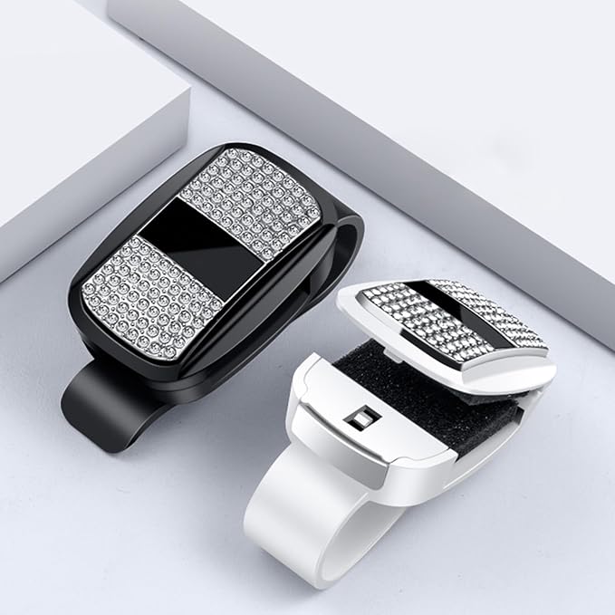 Sunglass Holder for Car Visor Clip, Push-Button Opening Car Sunglass Holder, Visor Sunglasses Holder Clip, Fits Cars, Trucks, SUVs and More (Diamond Surface Style)