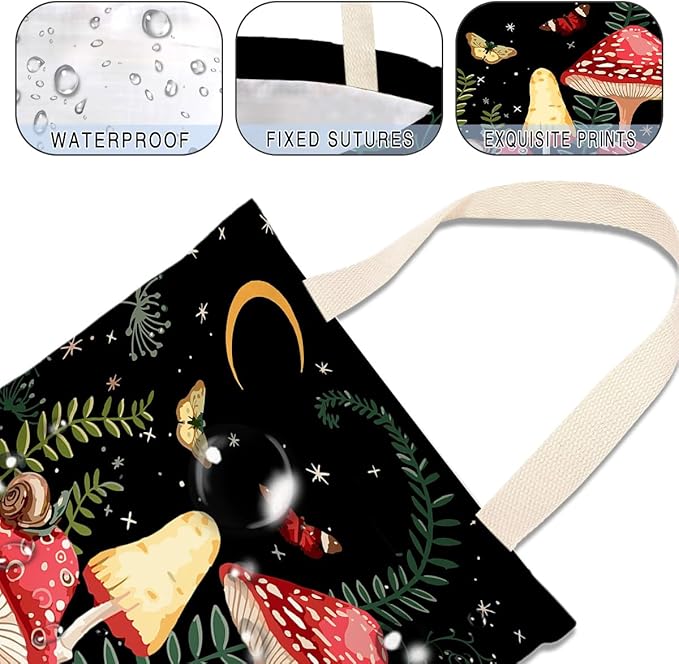 Car Trash Bag Hanging No Snap Small Garbage Bag for Car Back Seat Cute Printed One-handed Strap Trash Bags Car Accessories-Mushroom Car Trash Bags