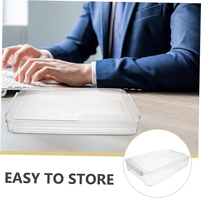 jojofuny Stackable Household File Storage Box Lid Document Protection Organizer for Home Office Desktop File Holder Suitable for Document and Papers
