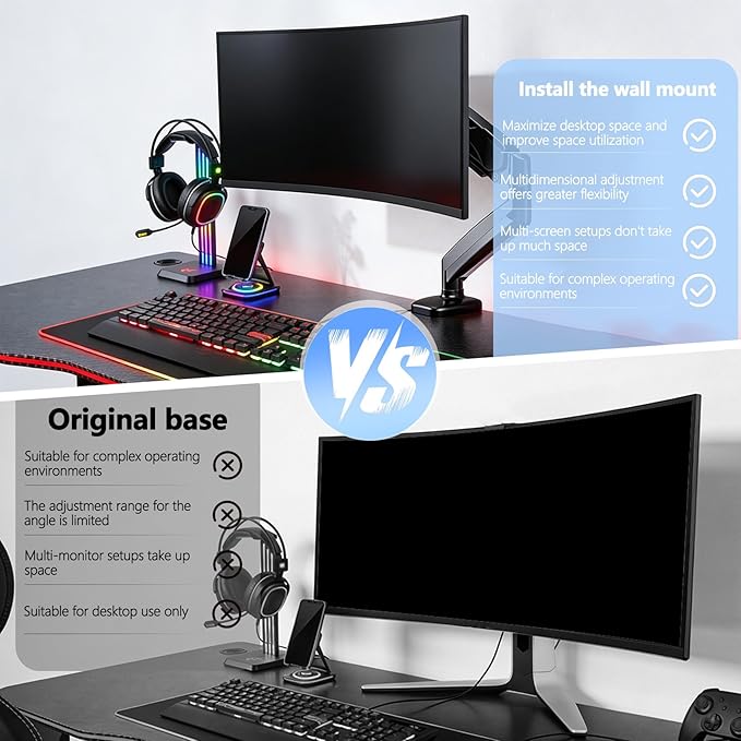 AW3423DW VESA Adapter Compatible with Alienware 34" Curved QD-OLED Gaming Monitors (Fits AW3423DW)??5x75 to 100x100 VESA Mount Adapter Bracket