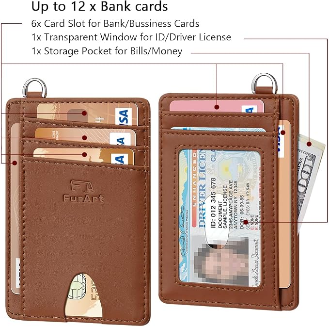 FurArt Slim Minimalist Wallet, Front Pocket Wallets, RFID Blocking, Credit Card Holder for Men