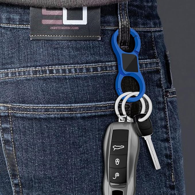 Idakekiy Key Chain Quick Release Spring with 4 Key Rings Heavy Duty Car Keychain Organizer for Men and Women