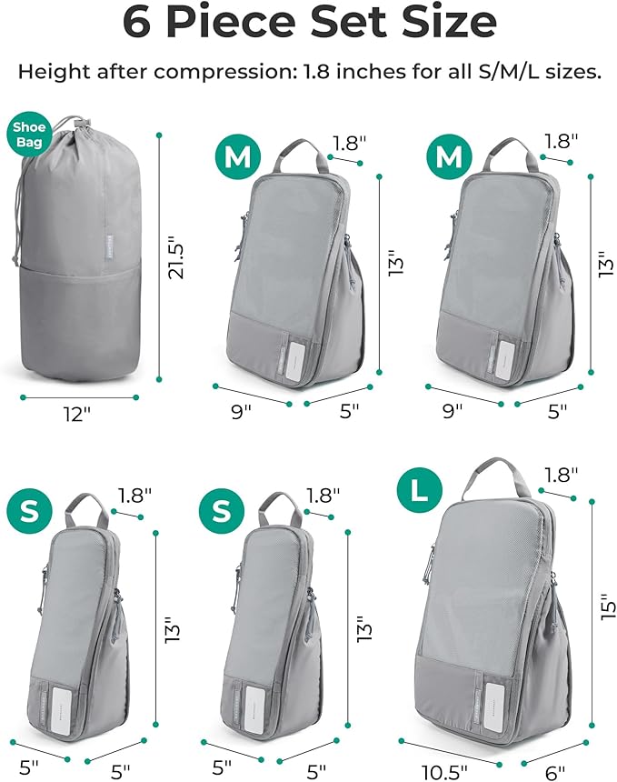 BAGSMART 6 Set /4 Set/2 Set Compression Packing Cubes for Travel, Lightweight Luggage Organizer Bags, Durable Space Saver Bags Travel Essentials