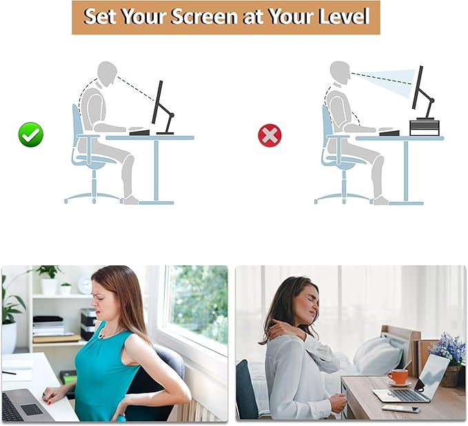 Steel Desk Shelf Base & Monitor Stand Legs - Multifunctional Monitor Stand Riser for Office Organization, Sturdy Construction, Durable Laptop Riser, Home Office Décor with Easy Assembly