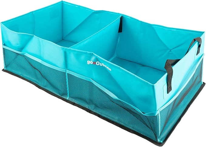 HiMagics Collapsible Waterproof Car Trunk Organizer, Soft PVC Storage Bin with Rugged PVC-Coated Fabric for SUV & Truck (Aqua Blue, REG)