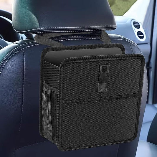 Car Trash Can, Hanging Waterproof & Leakproof Autmotive Storage Bag, Foldable Washable Vehicle Garbage Container, 2 Gallon Portable Auto Rubbish Bin for Sedan SUV Truck (Small)