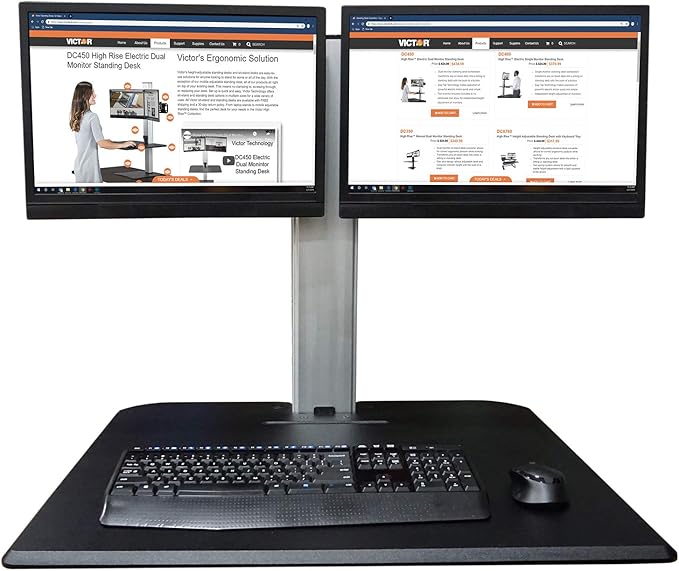 Victor DC350A Manual Dual Monitor Height Adjustable Sit-Stand Standing Desk Converter