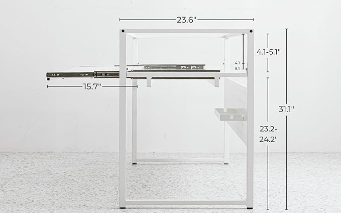 Music Studio Desk with Keyboard Tray and Height Adjustment Bracket, for 61 Keys (Music Producer Desk) (Black, 61 Keys)