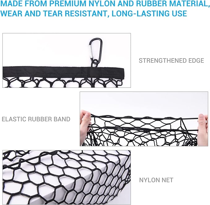 Truck Bed Cargo Net, Elastic Mesh Net Organizer Truck Bed Storage Net Organizer Envelope for Chevy Silverado & Ford F150/F250 Luggage Back Cargo (47x15.2 Inch)