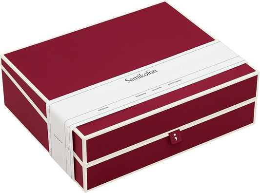 Semikolon - Document Storage Box for A4 Sized Documents, Burgundy