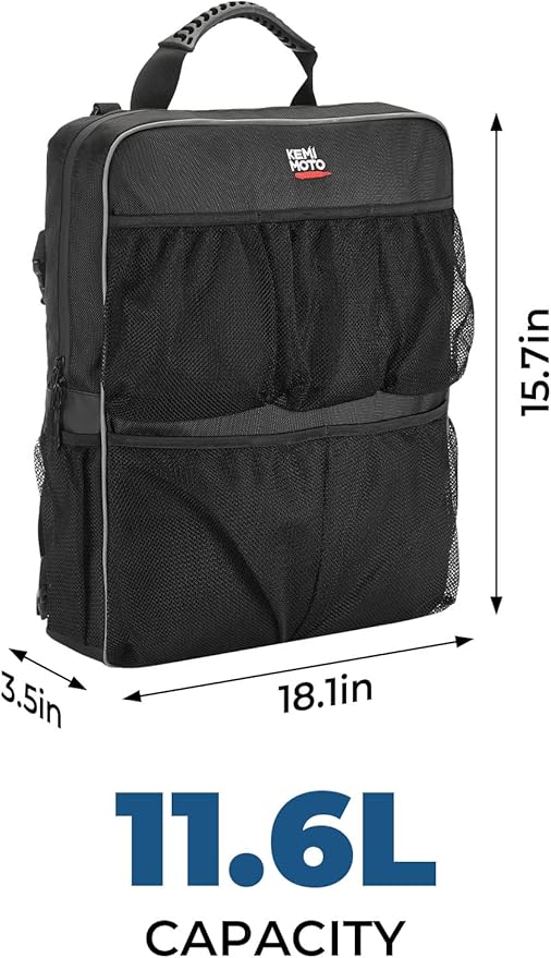 KEMIMOTO Boat Storage Bag, Boat Seat Backpack Boat Storage Organizer with Mesh Pockets, Waterproof Boat Backseat Storage Bag for Life Jacket, Swimsuit, and Other Boating Accessories