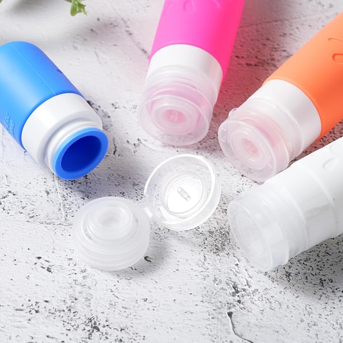 Zafit 18 Pack travel Bottles for Toiletries, TSA Approved Silicone Travel Containers Leak Proof Refillable Travel Accessories for Shampoo Conditioner Lotion Body Wash(Multicolored D)