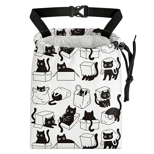 Playful Black Cat Car Trash Bag - Waterproof Car Trash Bag Hanging Leakproof Car Garbage Bag - Washable Reusable Trash Bag For Car Interior Hanging Organizer Storage Vehicle Travelling Camping