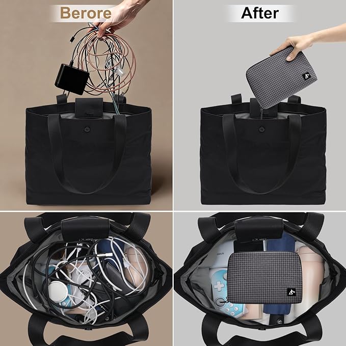 simtoper Electronic Organizer Travel Case – Waterproof Cable Bag for Cord, Charger, Hard Disk, Power Bank – Small Tech Storage for Travel, Backpack, Business Trip, Airplane
