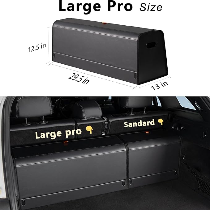 GMQ Trunk Organizers for Car,Car Organizers and Storage for SUV,Magnetic Lid with Collapsible Storage, Large Capacity for SUV, Truck, MPV (XXL-29.5×13×12.5 IN)
