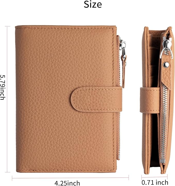 Passport wallet and Card Slot Combo RFID Blocking Slim Leather Travel Passport Wallet for Men and Women with Zippered Coins Pocket Passport holder, Brown
