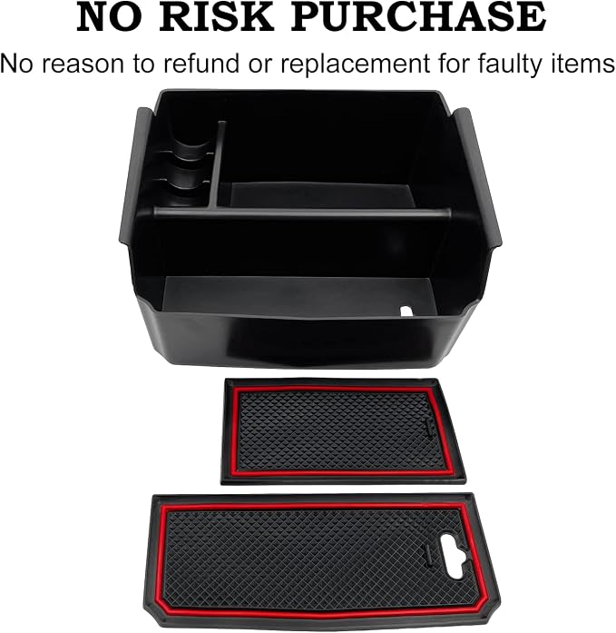 Compatible with Jeep Wrangler JK and JKU Accessories 2011-2018 Center Console Organizer Tray (Red)