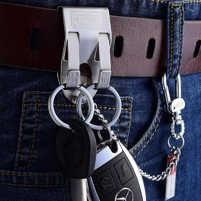 Linwnil Belt Keychain Loop Key Holder Belt Key Chain Clips with 2 Detachable Keyring