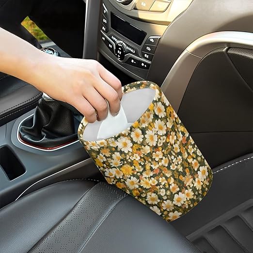 Black Cat Maple Leaf Pumpkin Car Front Seat Can Leak Proof Front Seat Back Seat Garbage Container Bag Kitchen Rubbish Bin Fashion Vehicle Organization Bin, Easy to Use