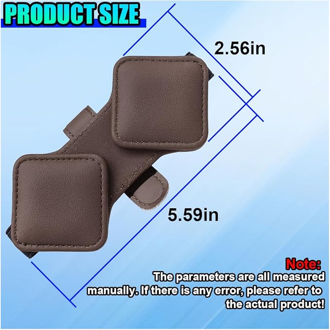 Sunglass Holder for Car Visor, Magnetic Leather Glasses Eyeglass Clip, Car Hanger Mount Ticket Card Clip, Auto Visor Organizer Accessories (Brown)