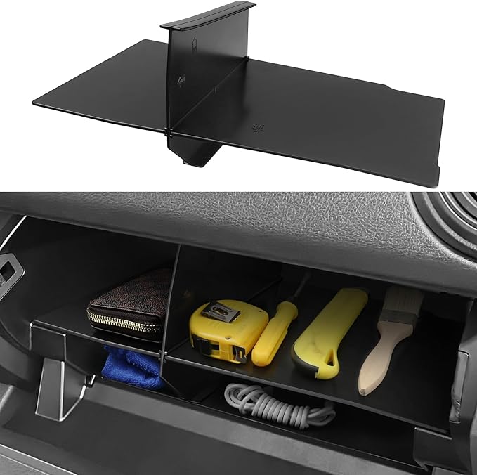 YOJOJOCO Glove Box Dividers Organizer Compatible with Toyota 2016-2020 2021 2022 2023 Tacoma Accessories Black ABS Material Center Console Organizer