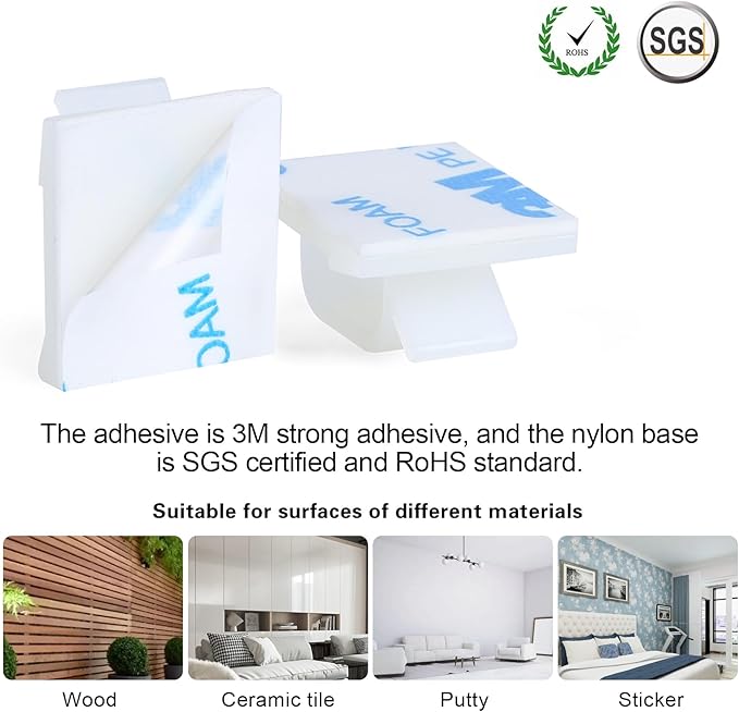 120 Pcs XHF Adhesive Cable Wire Clips White, Cable Staples Outdoor Cable Management Wire Organizer Cord Holder for Under Desk, Car, Wall, TV PC Ethernet Cable